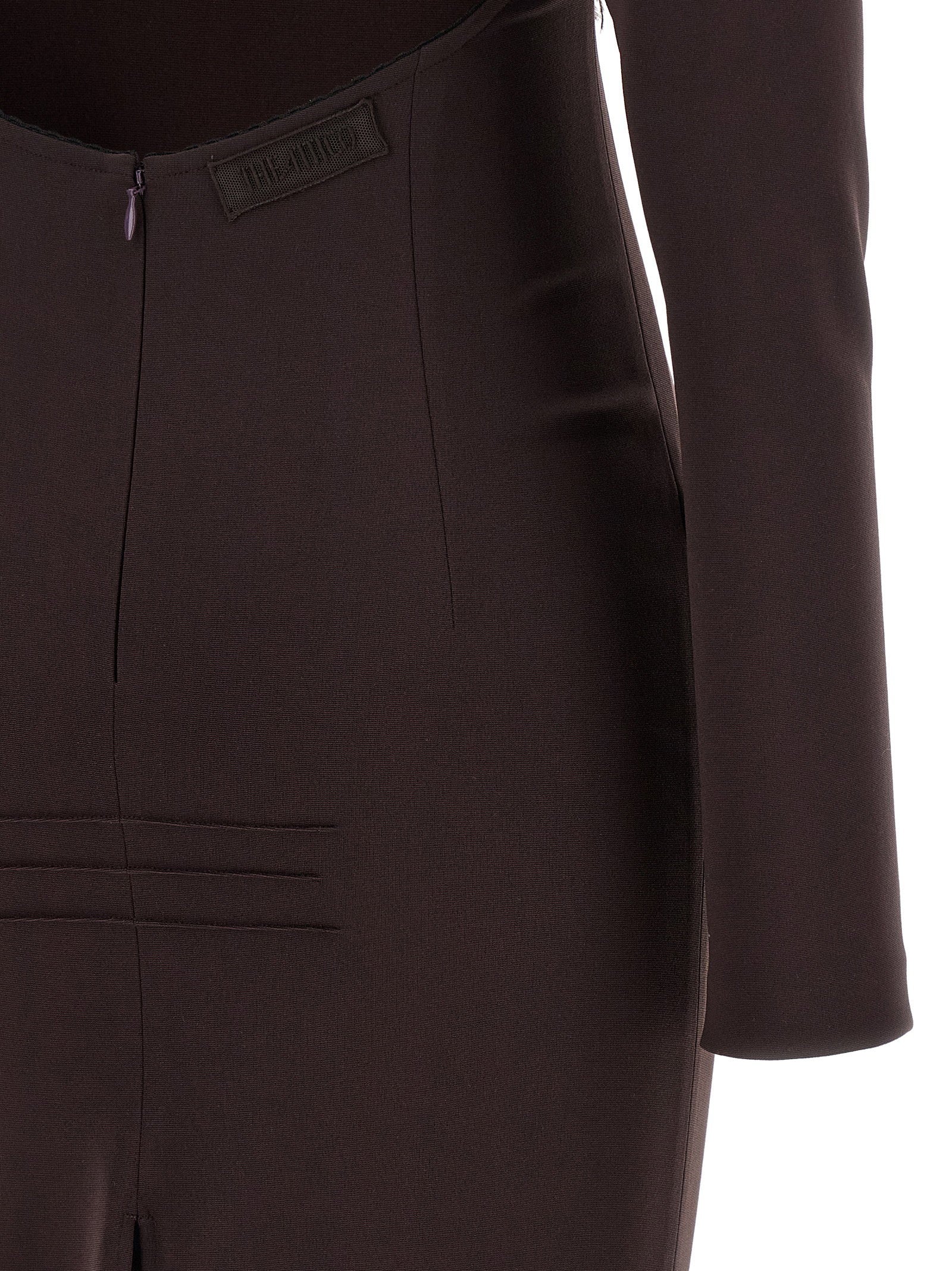 The Attico Feather Dress Brown