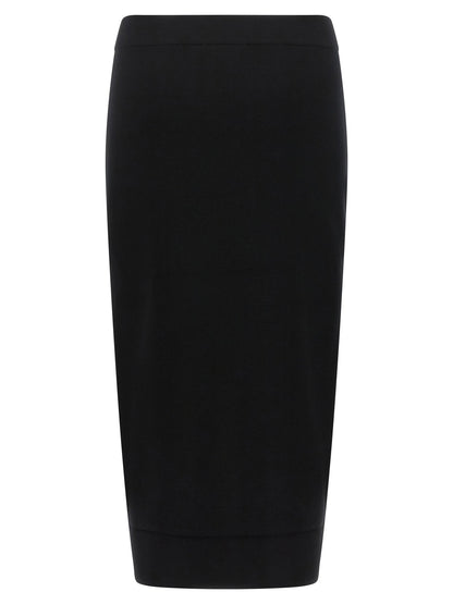 Max Mara Gamma Knit Sheath Skirt Black  