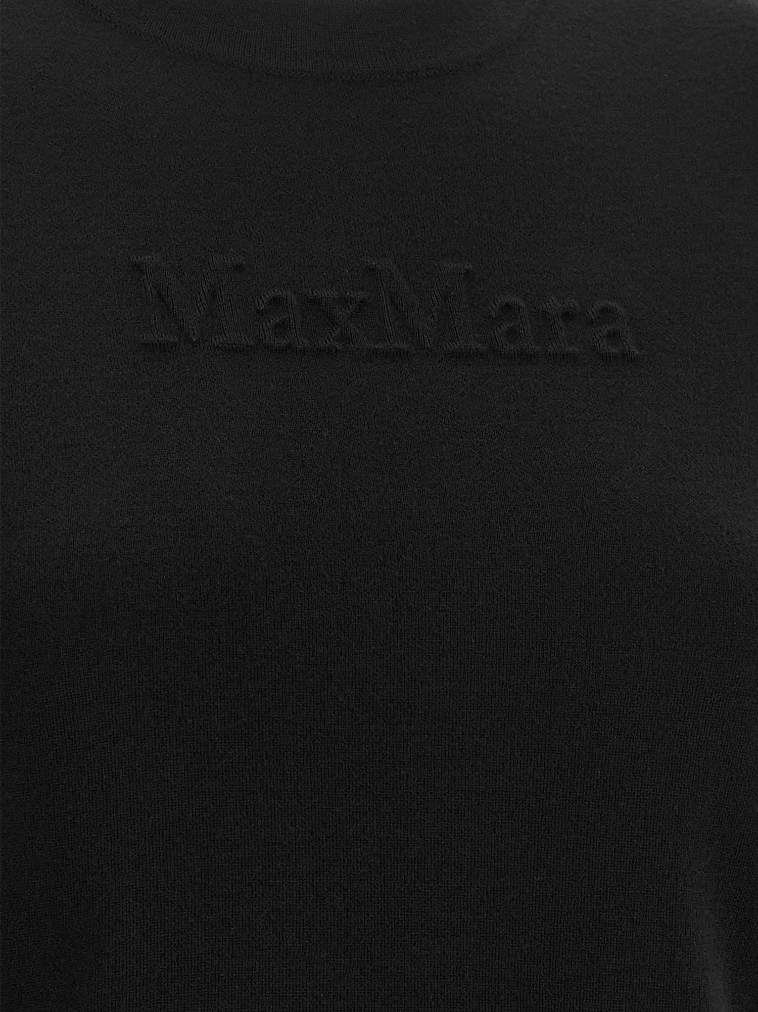 Max Mara Manto Sweater With Embossed Logo Black