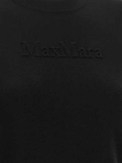 Max Mara Manto Sweater With Embossed Logo Black