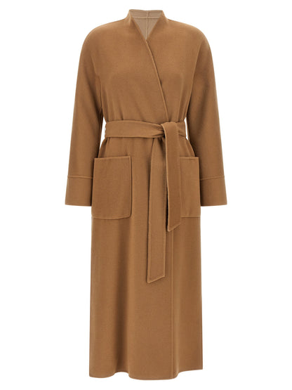 Max Mara Studio Nodo Reversible Coat Beige