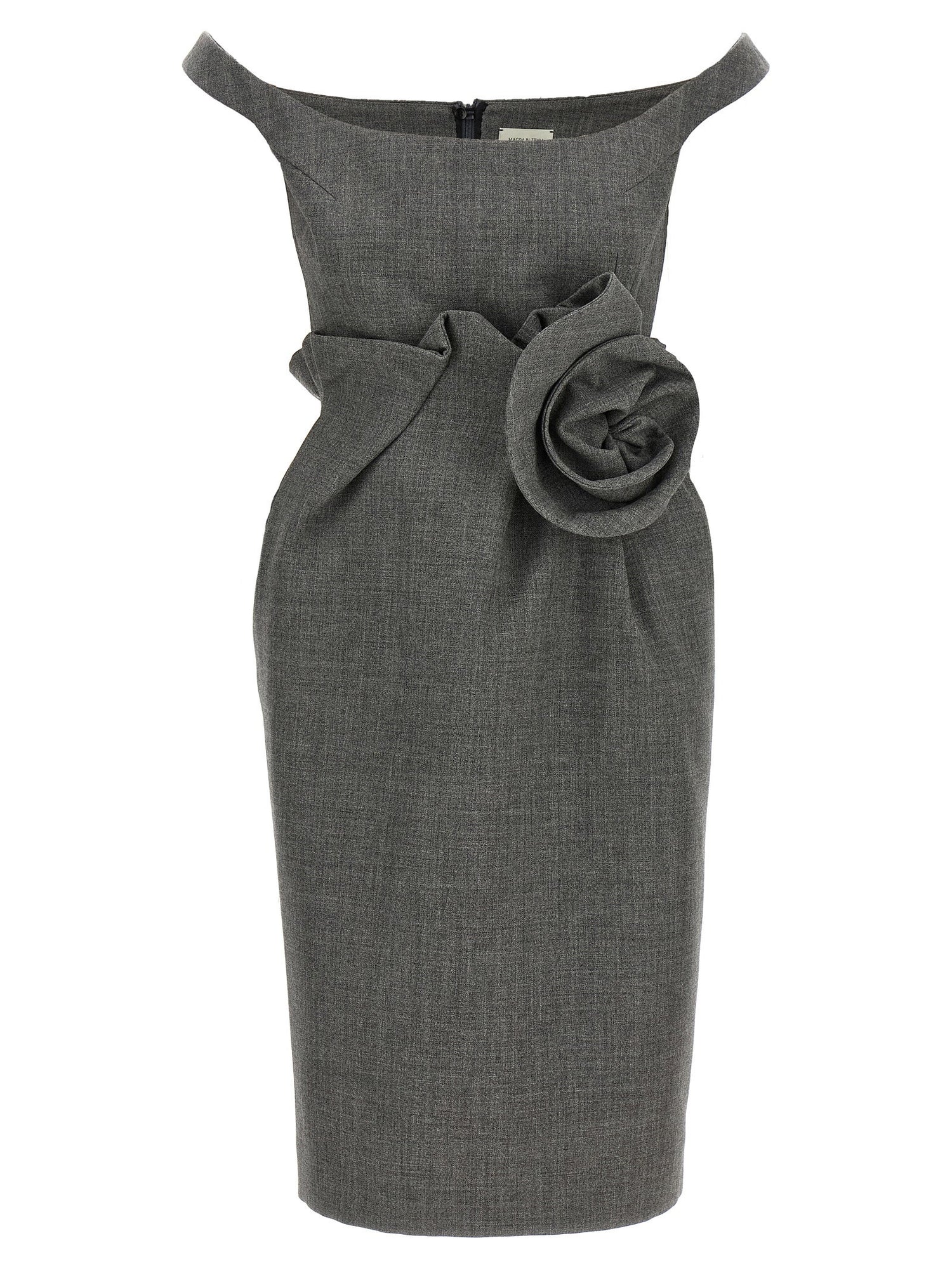 Magda Butrym 3d Flower Dress Gray