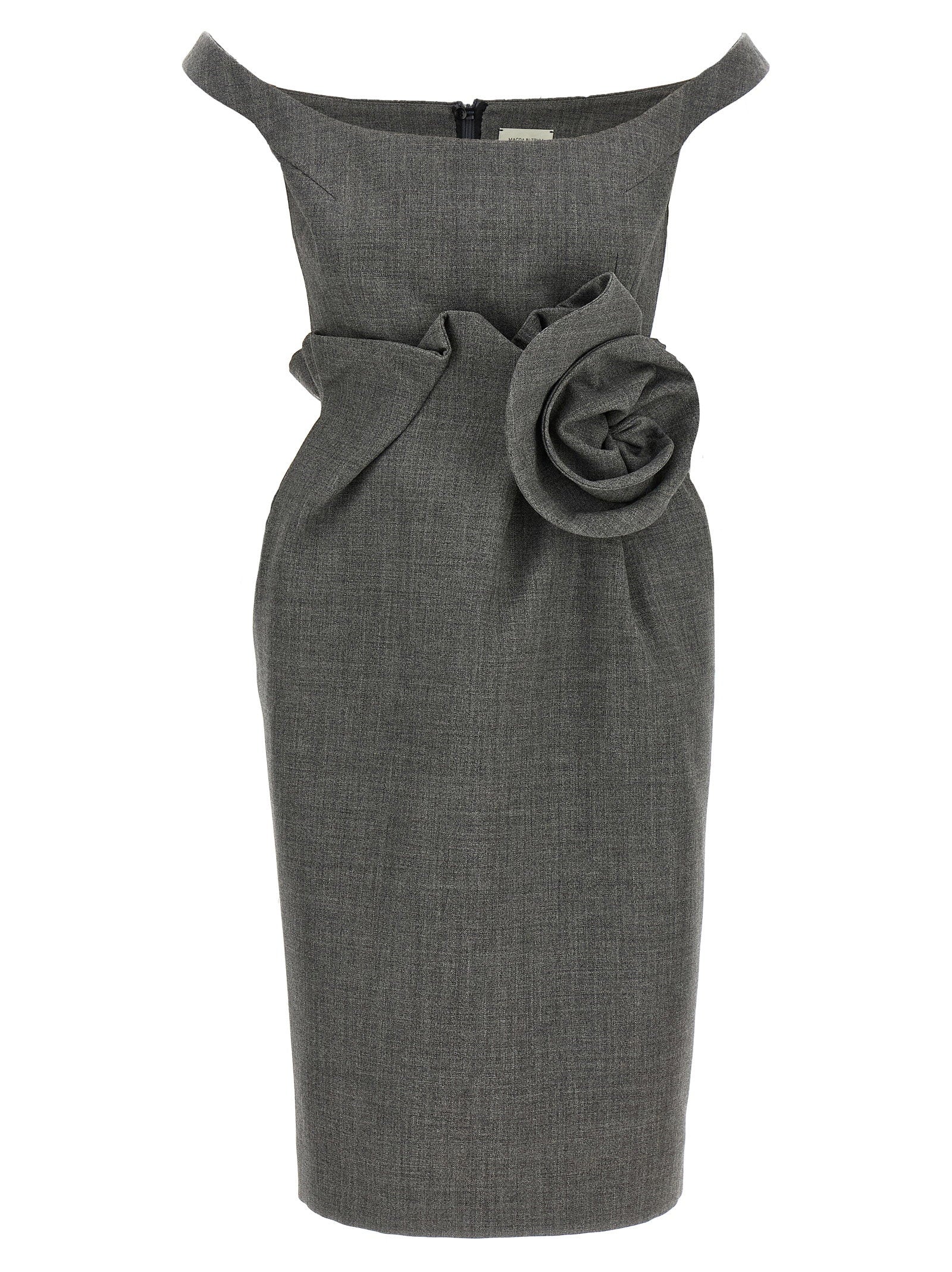 Magda Butrym 3d Flower Dress Gray
