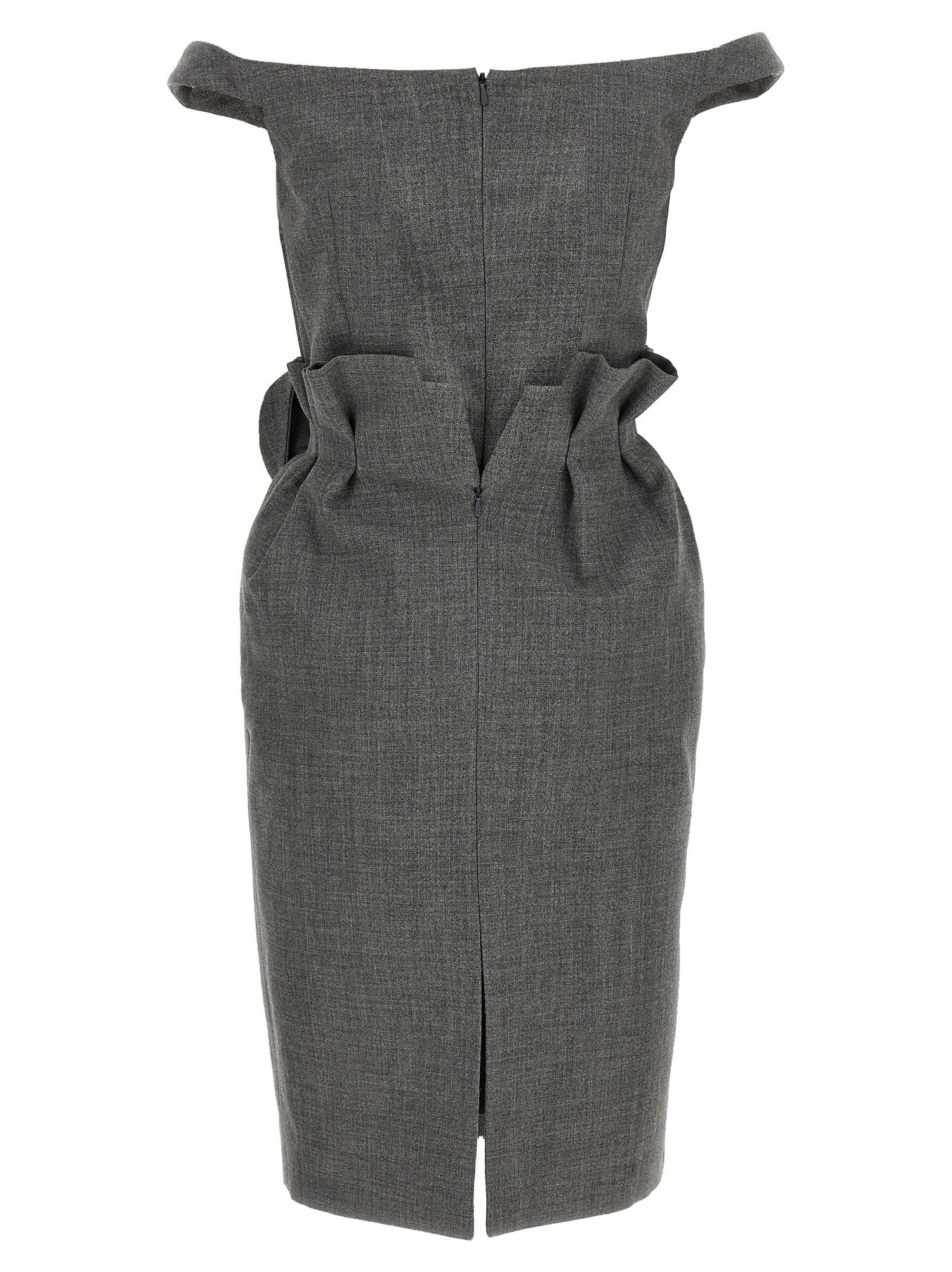 Magda Butrym 3d Flower Dress Gray