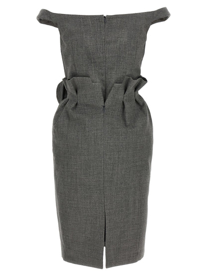 Magda Butrym 3d Flower Dress Gray