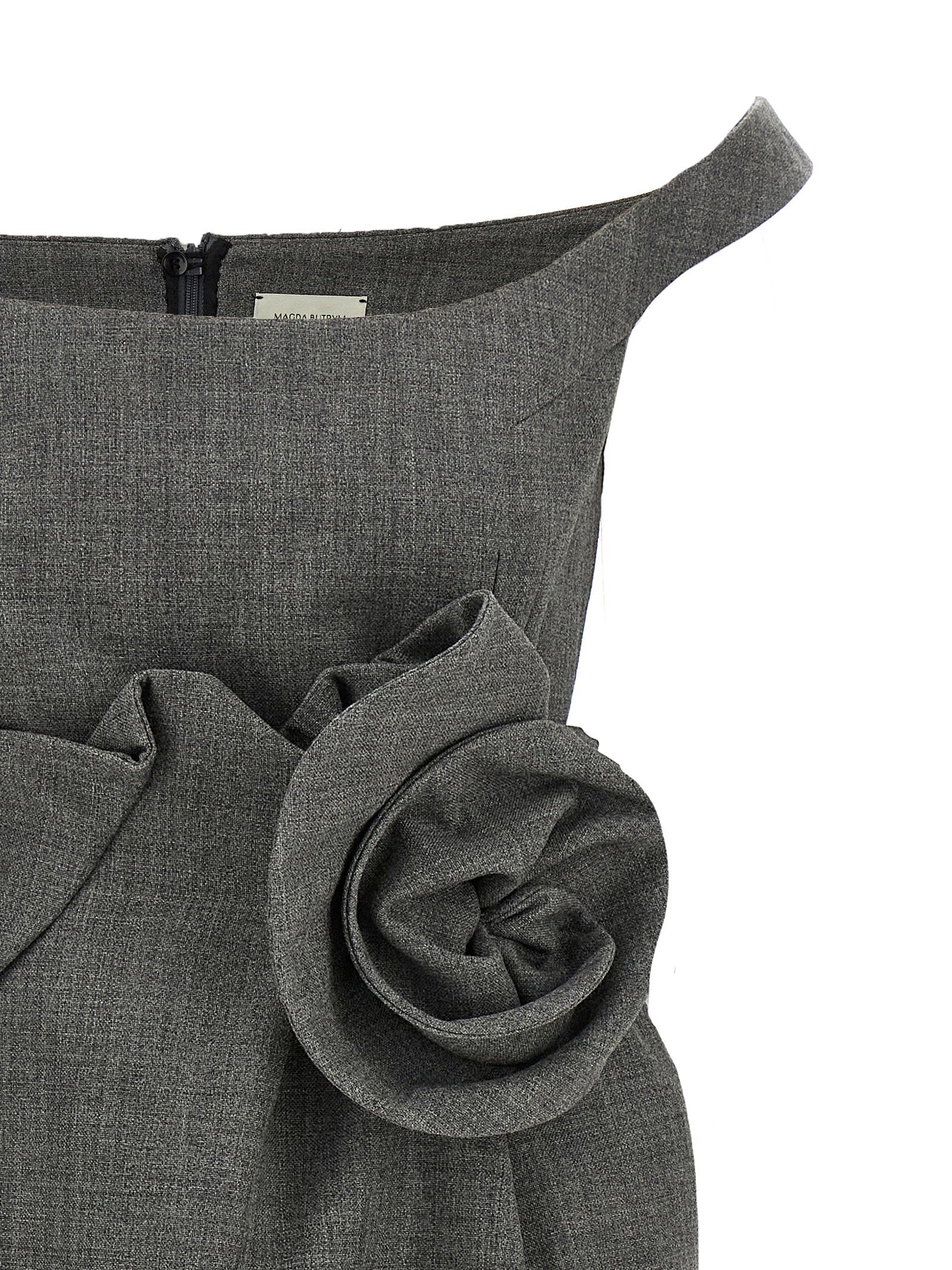 Magda Butrym 3d Flower Dress Gray