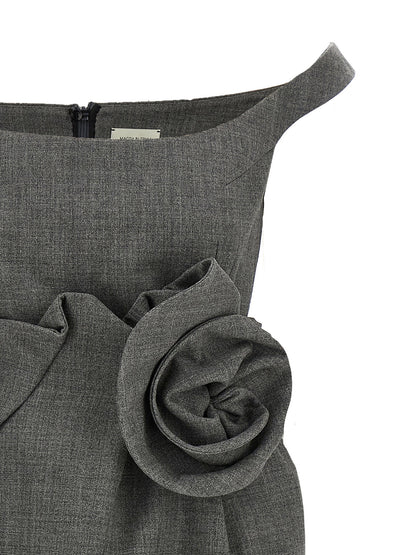 Magda Butrym 3d Flower Dress Gray