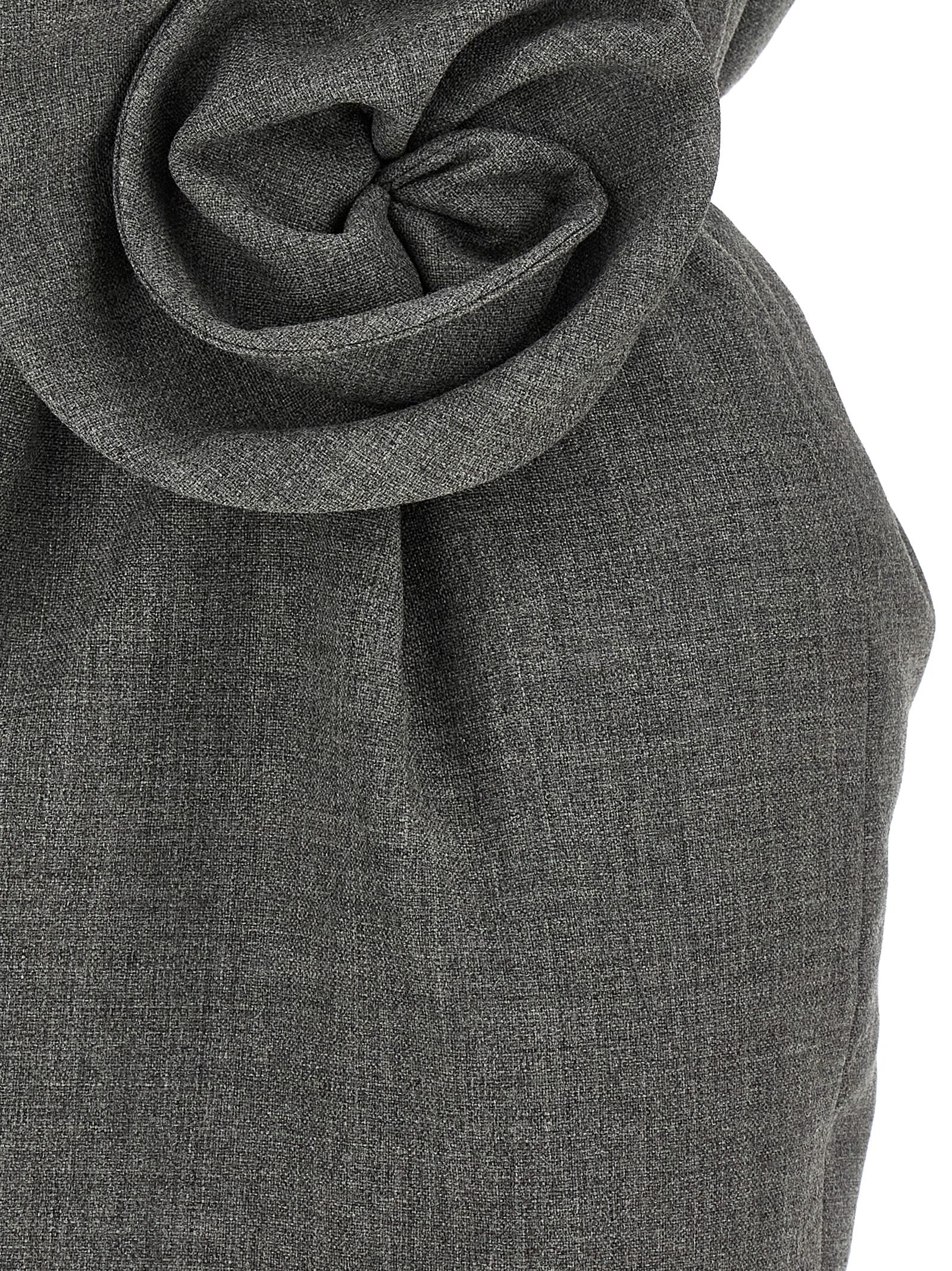 Magda Butrym 3d Flower Dress Gray