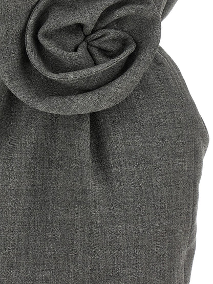Magda Butrym 3d Flower Dress Gray