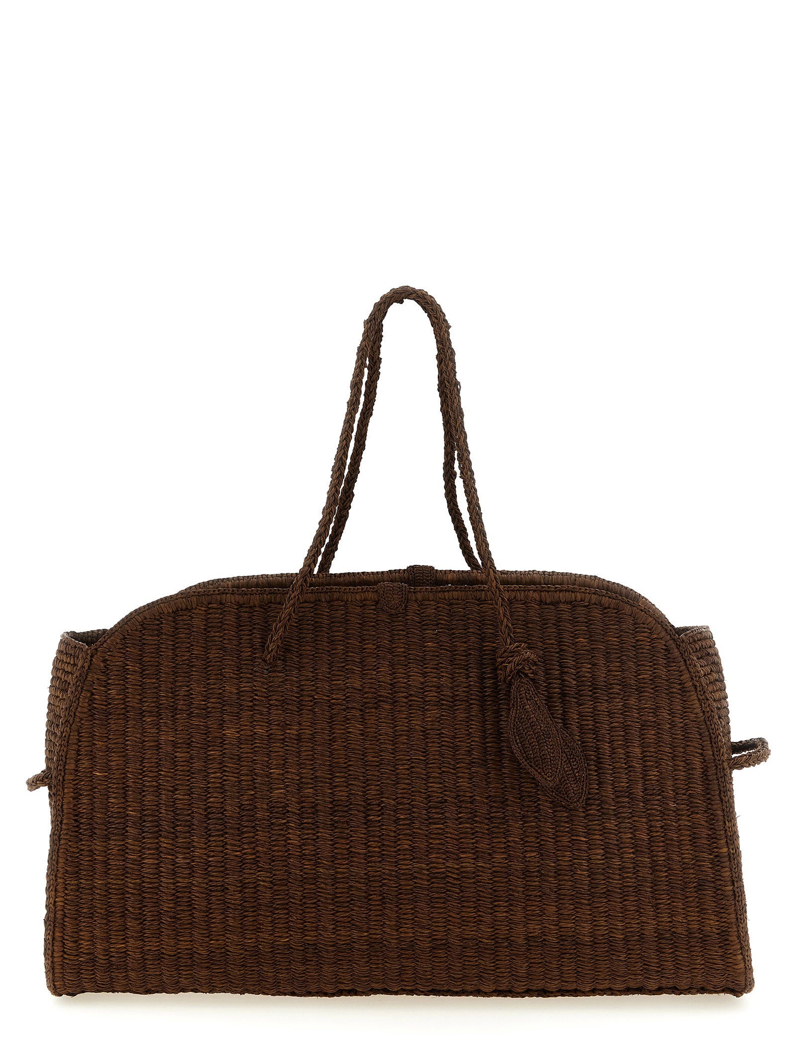 Jacquemus Le Grand Turismo Raphia Shopping Bag Brown