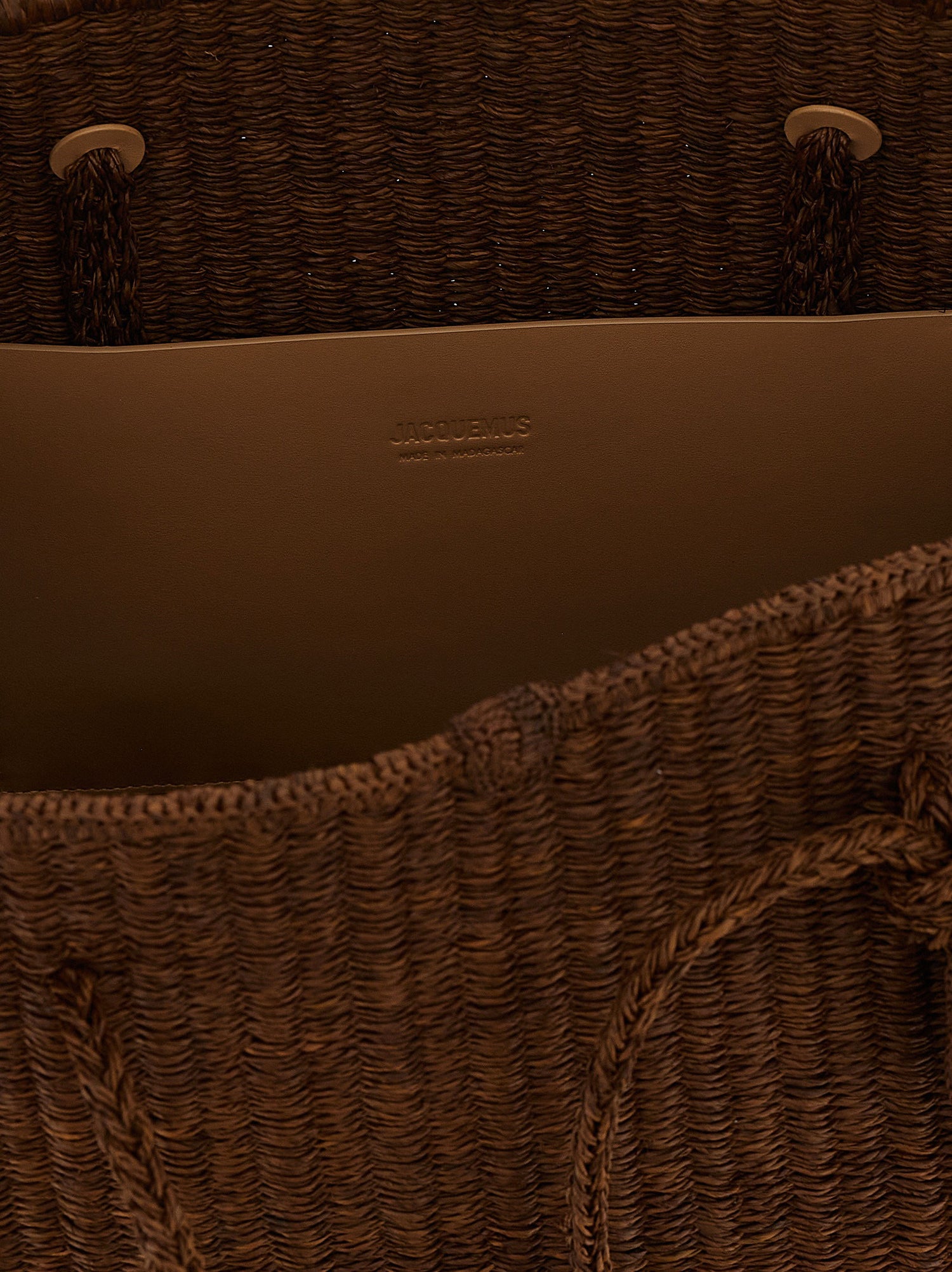 Jacquemus Le Grand Turismo Raphia Shopping Bag Brown