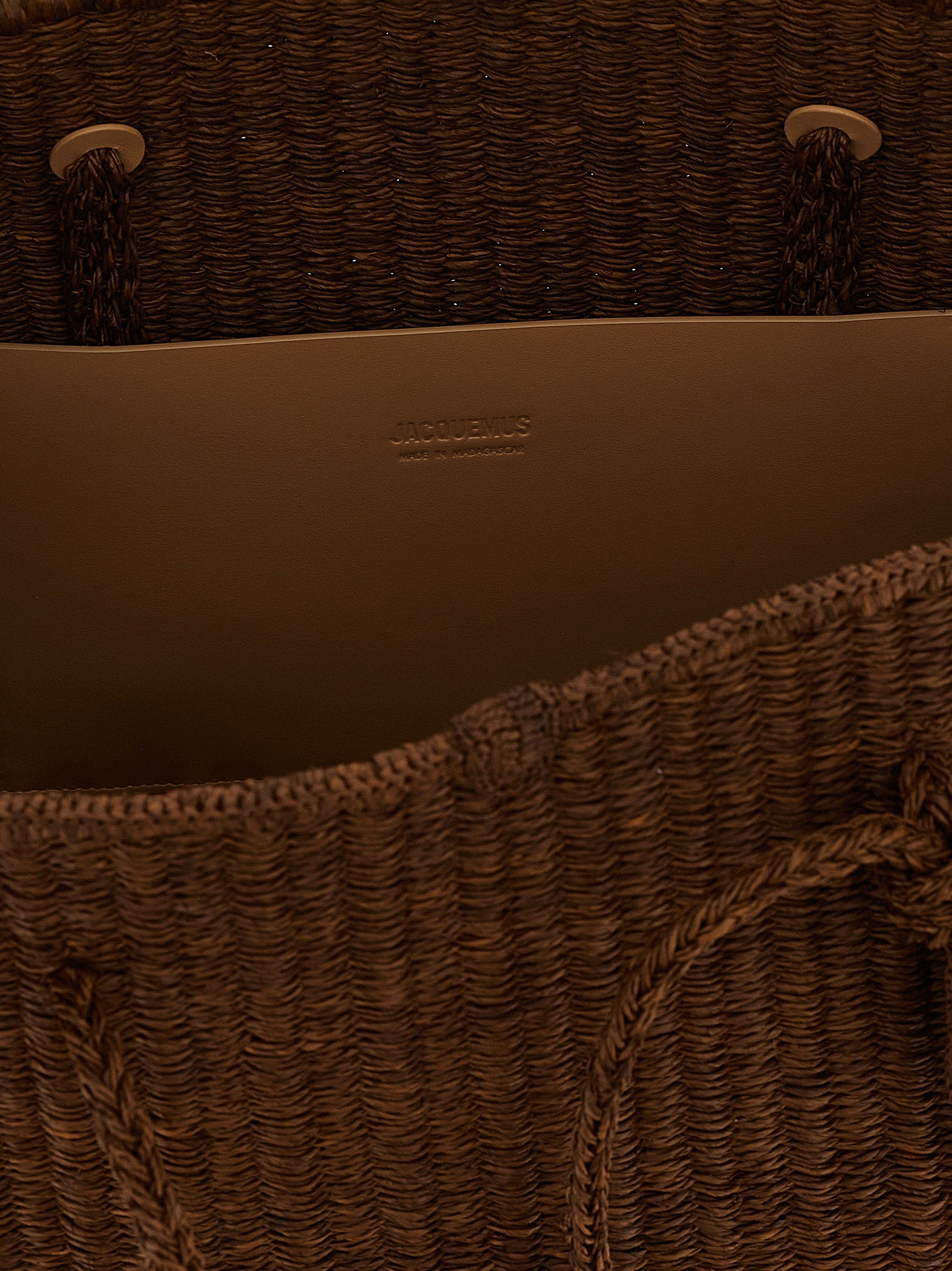 Jacquemus Le Grand Turismo Raphia Shopping Bag Brown