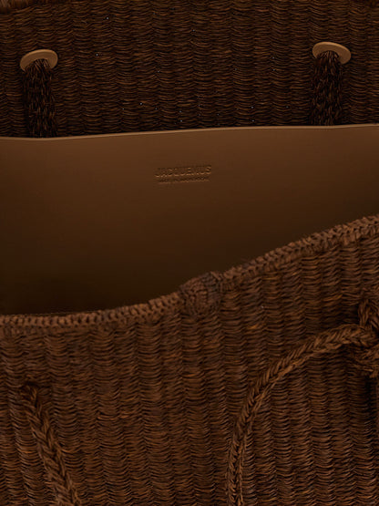 Jacquemus Le Grand Turismo Raphia Shopping Bag Brown