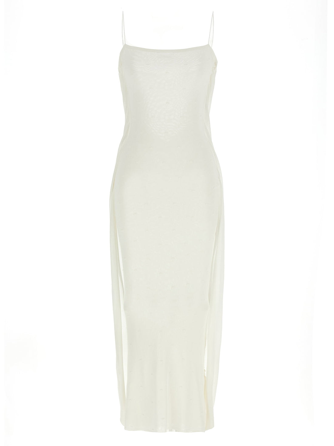 Jacquemus La Robe Maille Plumetis Dress White