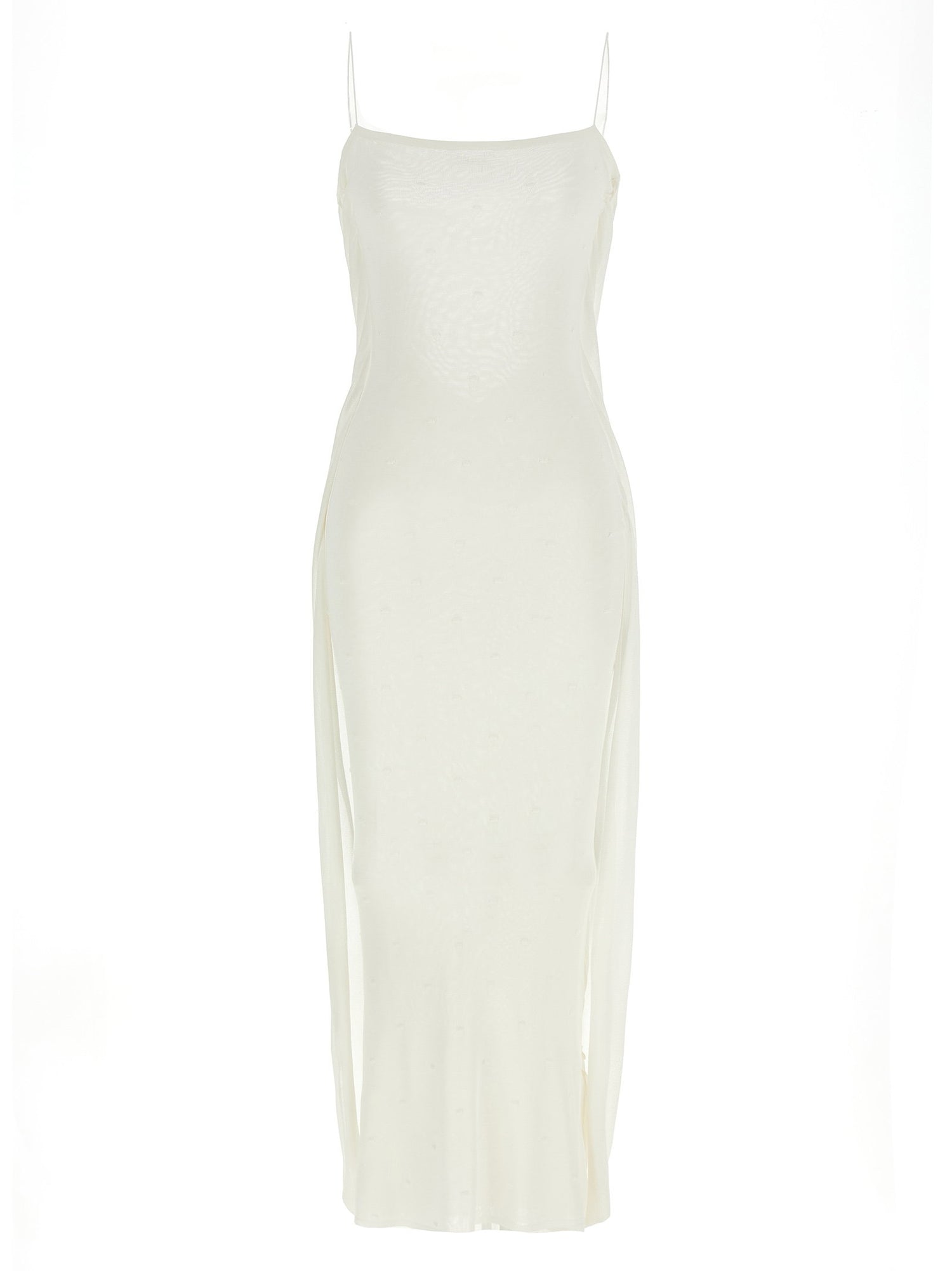 Jacquemus La Robe Maille Plumetis Dress White