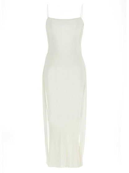 Jacquemus La Robe Maille Plumetis Dress White