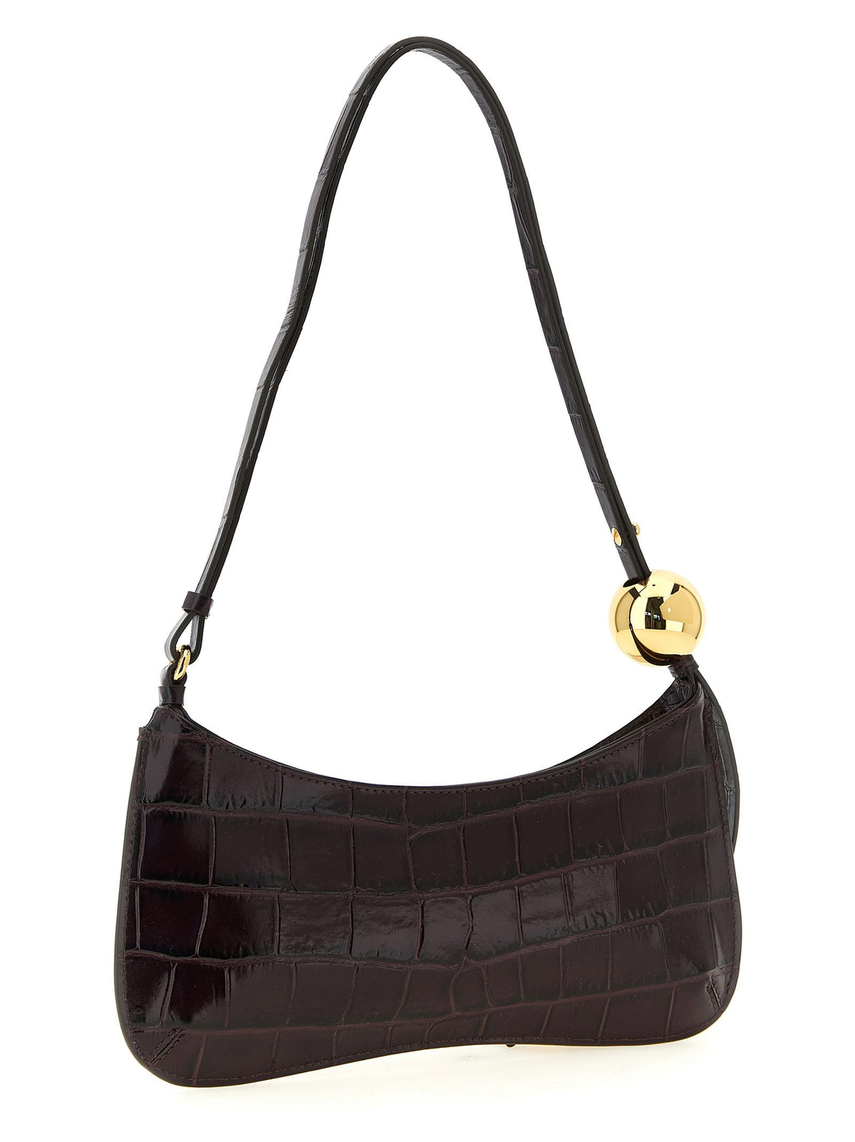 Jacquemus Le Bisou Perle Shoulder Bag Bordeaux