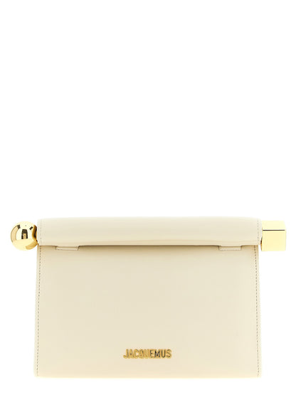Jacquemus Le Sac Rond Carré Clutch White