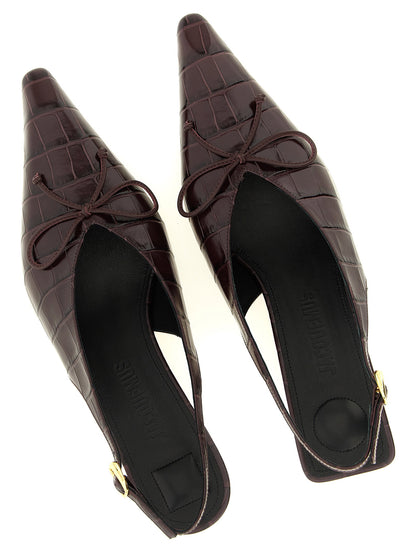 Jacquemus Les Slingbacks Cubisto B Slingback Bordeaux