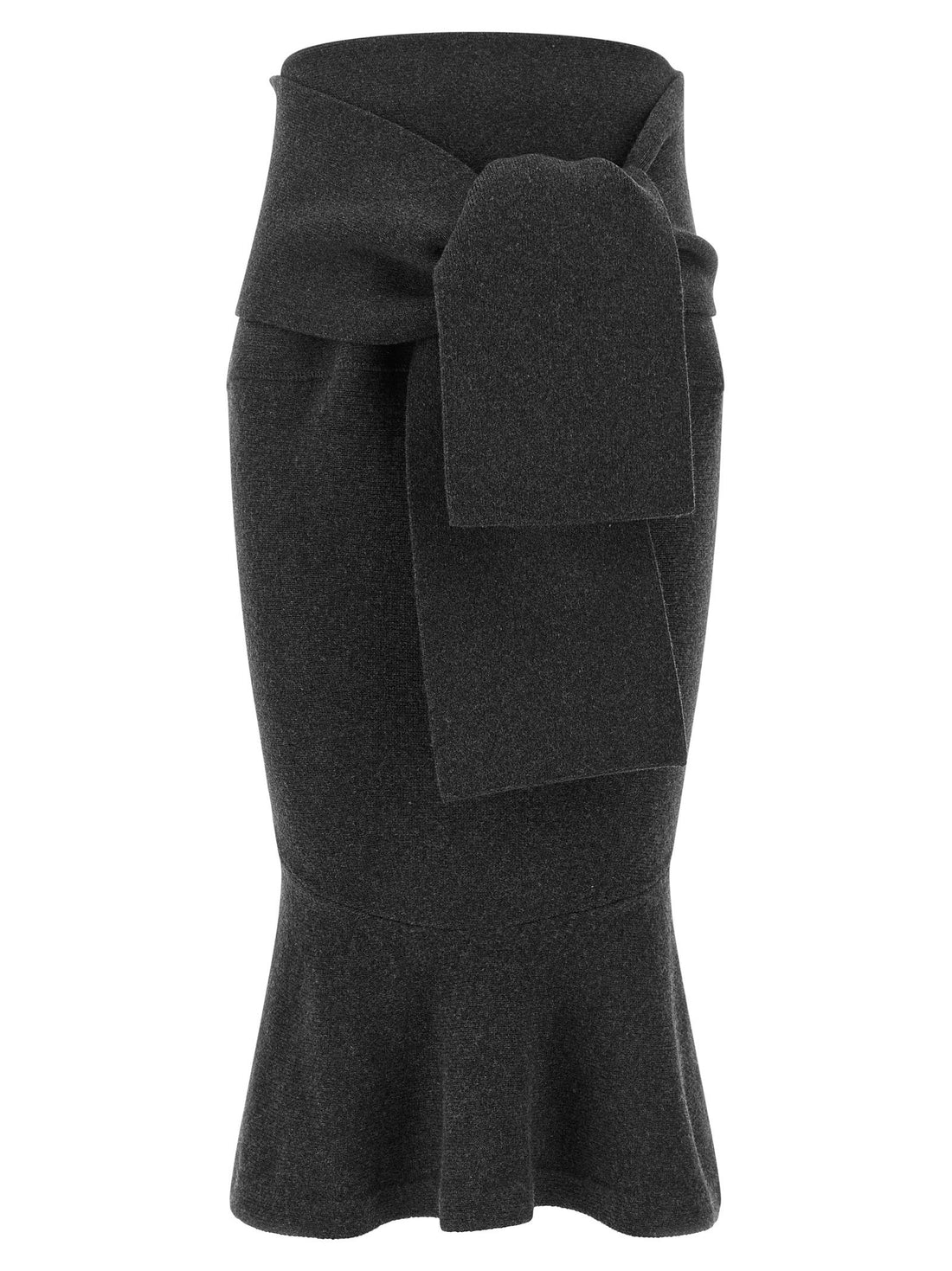 Jacquemus La Jupe Fiocco Skirt Gray