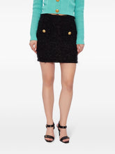 Balmain High-Waisted Bouclé Pencil Skirt Black