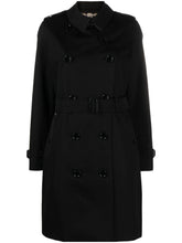 Burberry Double-Breasted Cotton Trench Coat Black