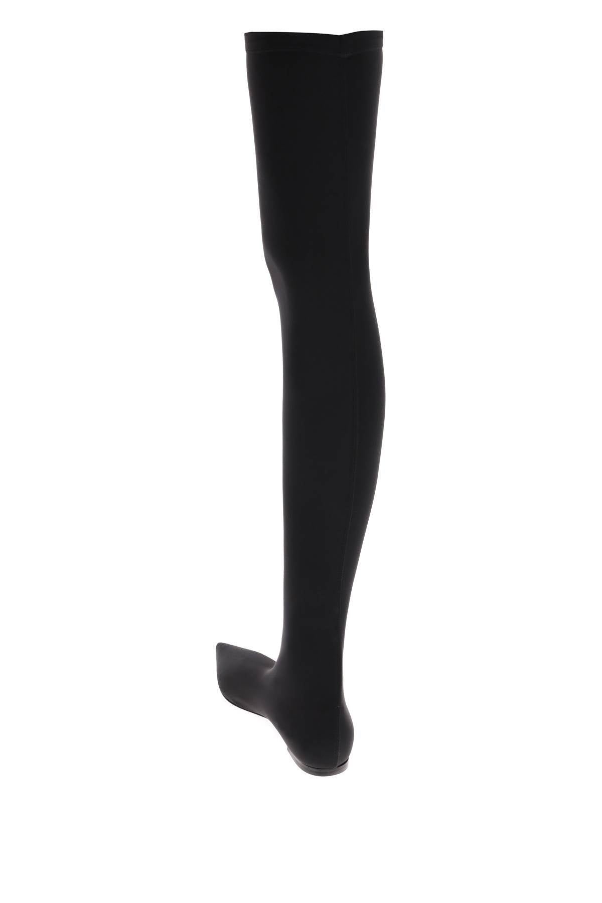 Stretch jersey thigh-high boots