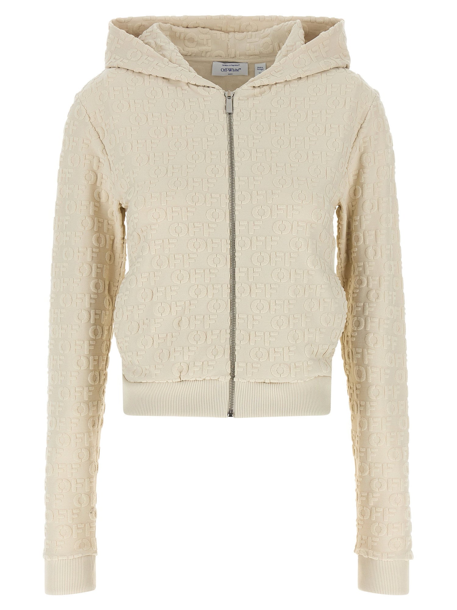 Off White Terry Off Sweatshirt Beige