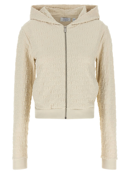 Off White Terry Off Sweatshirt Beige