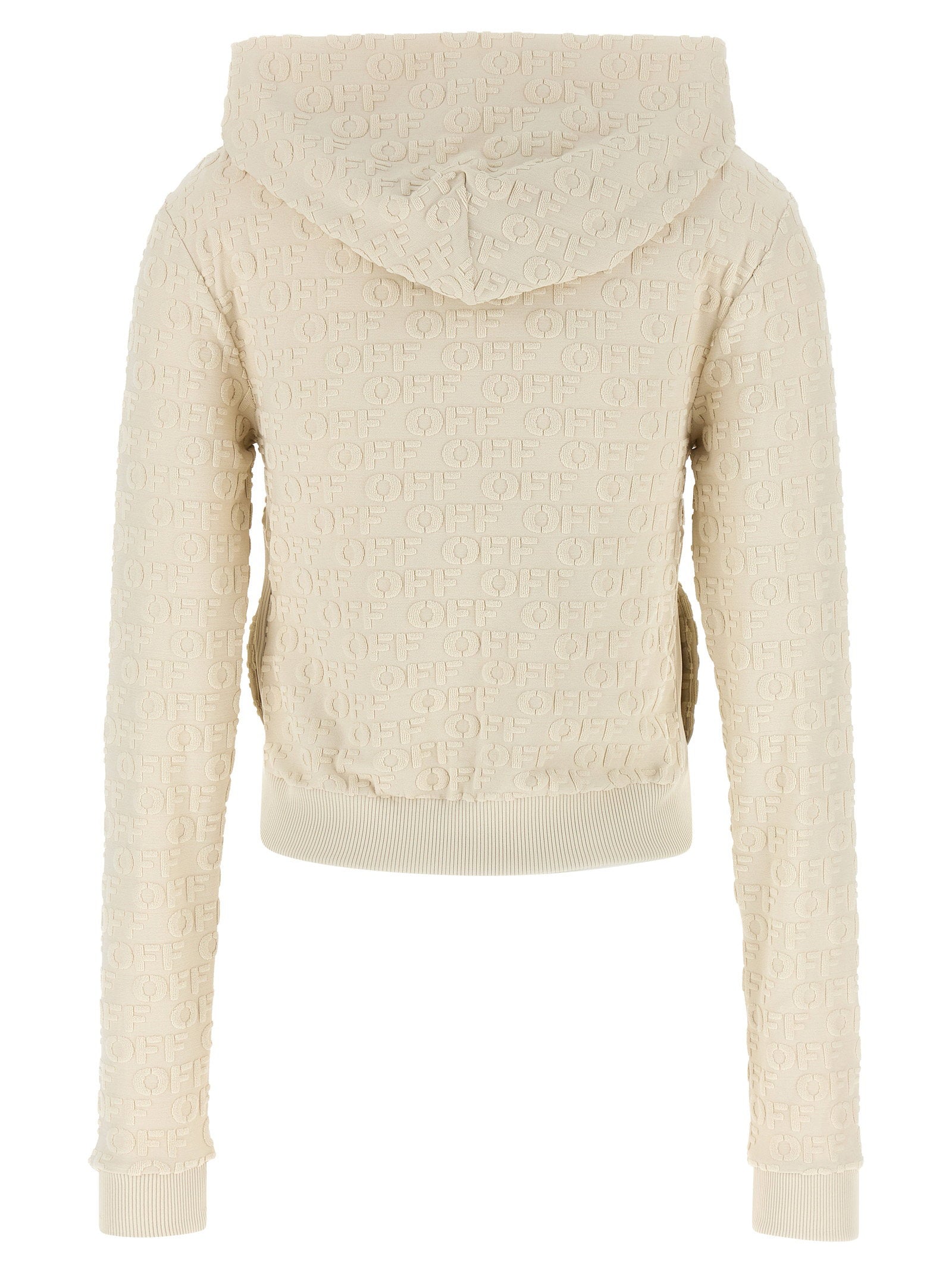 Off White Terry Off Sweatshirt Beige