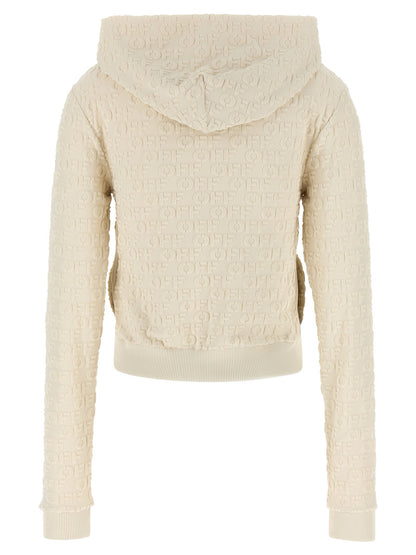 Off White Terry Off Sweatshirt Beige