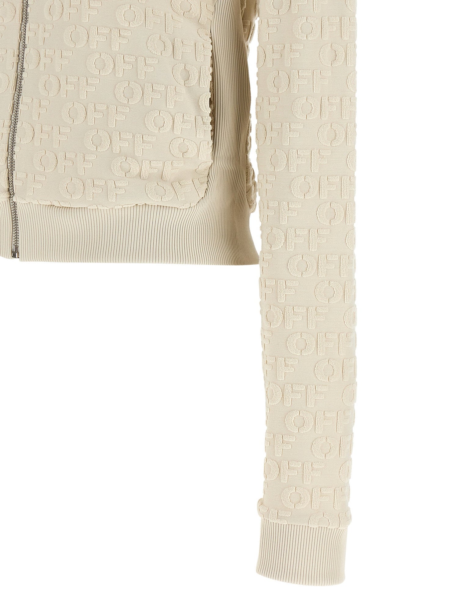 Off White Terry Off Sweatshirt Beige