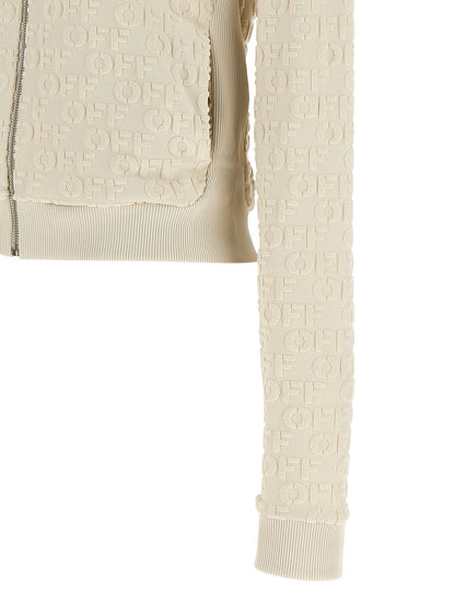 Off White Terry Off Sweatshirt Beige