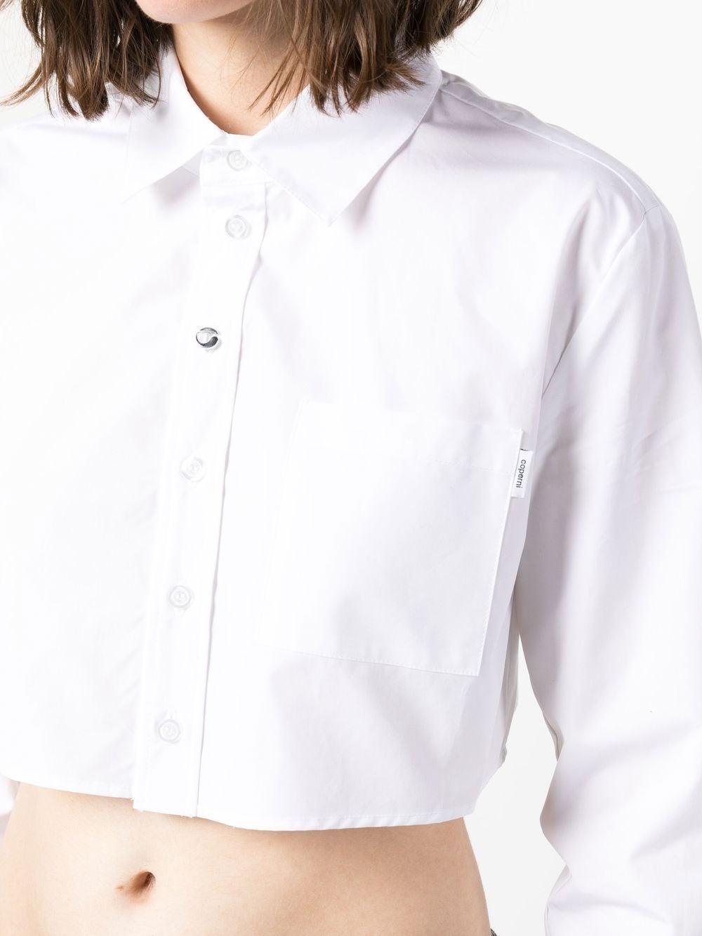 Coperni Stylish Cropped Shirt White