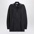 Moncler Black Technical Nylon Zip Parka with Hood Black