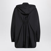 Moncler Black Technical Nylon Zip Parka with Hood Black