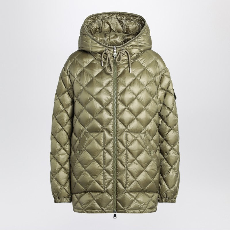 Moncler Green Diamond-Quilted Nylon Jacket with Double Zip Green