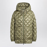 Moncler Green Diamond-Quilted Nylon Jacket with Double Zip Green