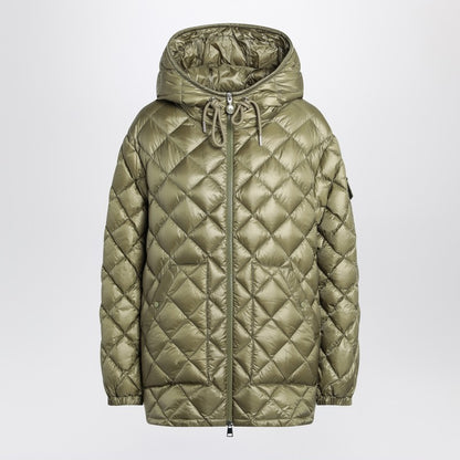 Moncler Green Diamond-Quilted Nylon Jacket with Double Zip Green