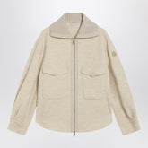 Moncler Light Beige Wool-Blend Zip Jacket Beige