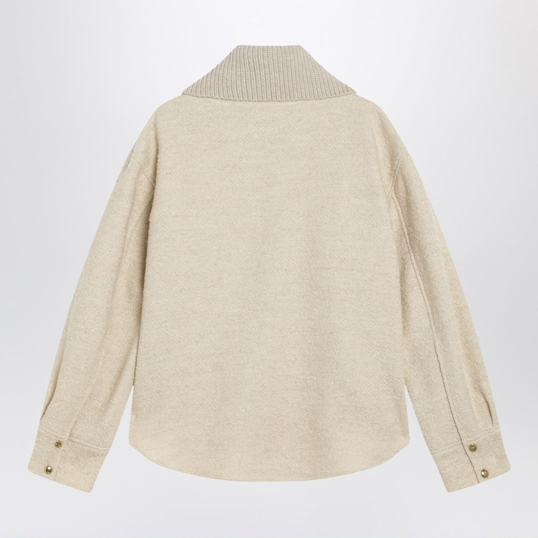 Moncler Light Beige Wool-Blend Zip Jacket Beige