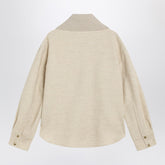 Moncler Light Beige Wool-Blend Zip Jacket Beige