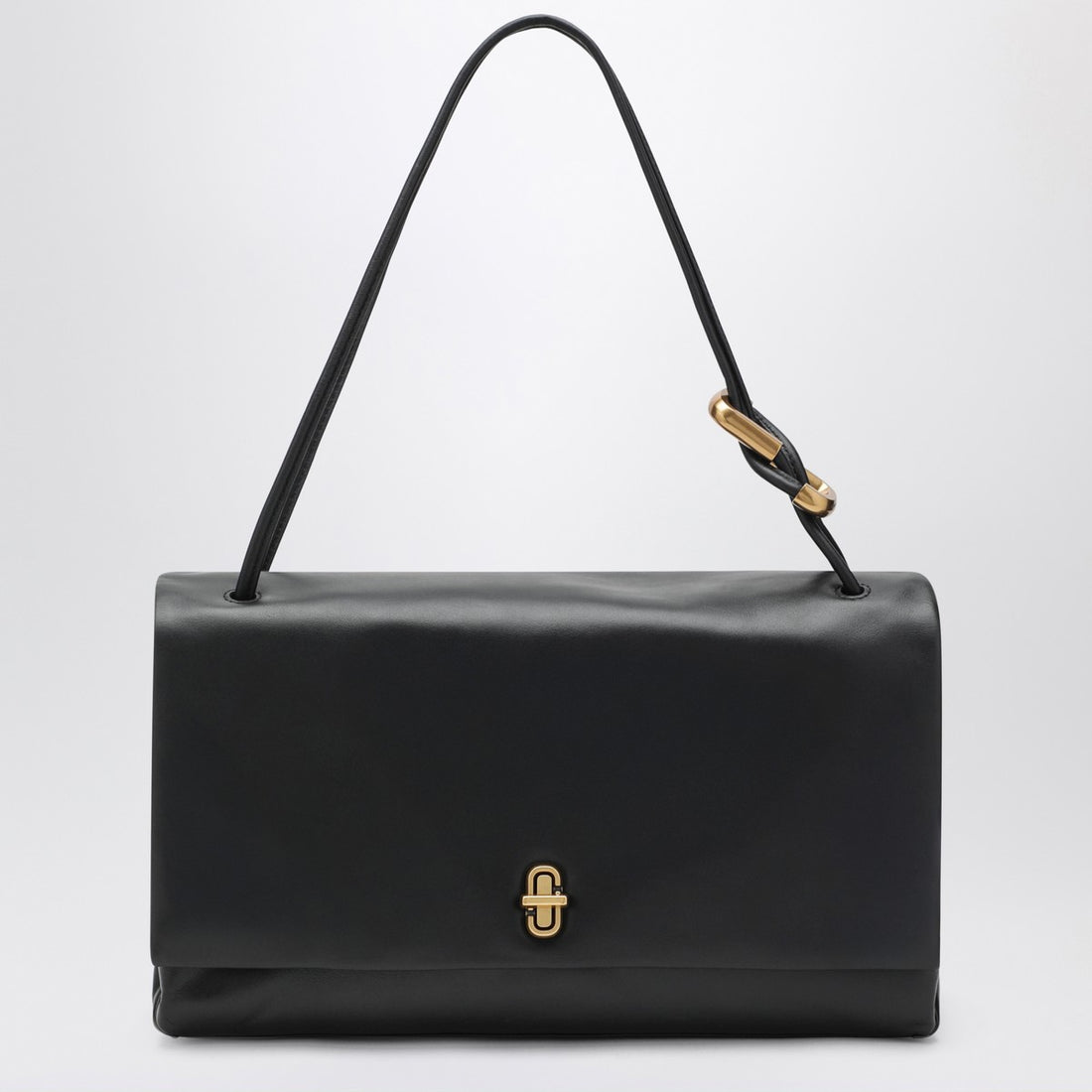 Marc Jacobs Large Dual Flap Shoulder Bag in Black Leather