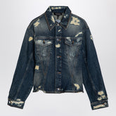 Marc Jacobs Washed Denim Jacket with Worn Details Blue