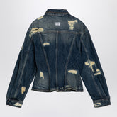 Marc Jacobs Washed Denim Jacket with Worn Details Blue