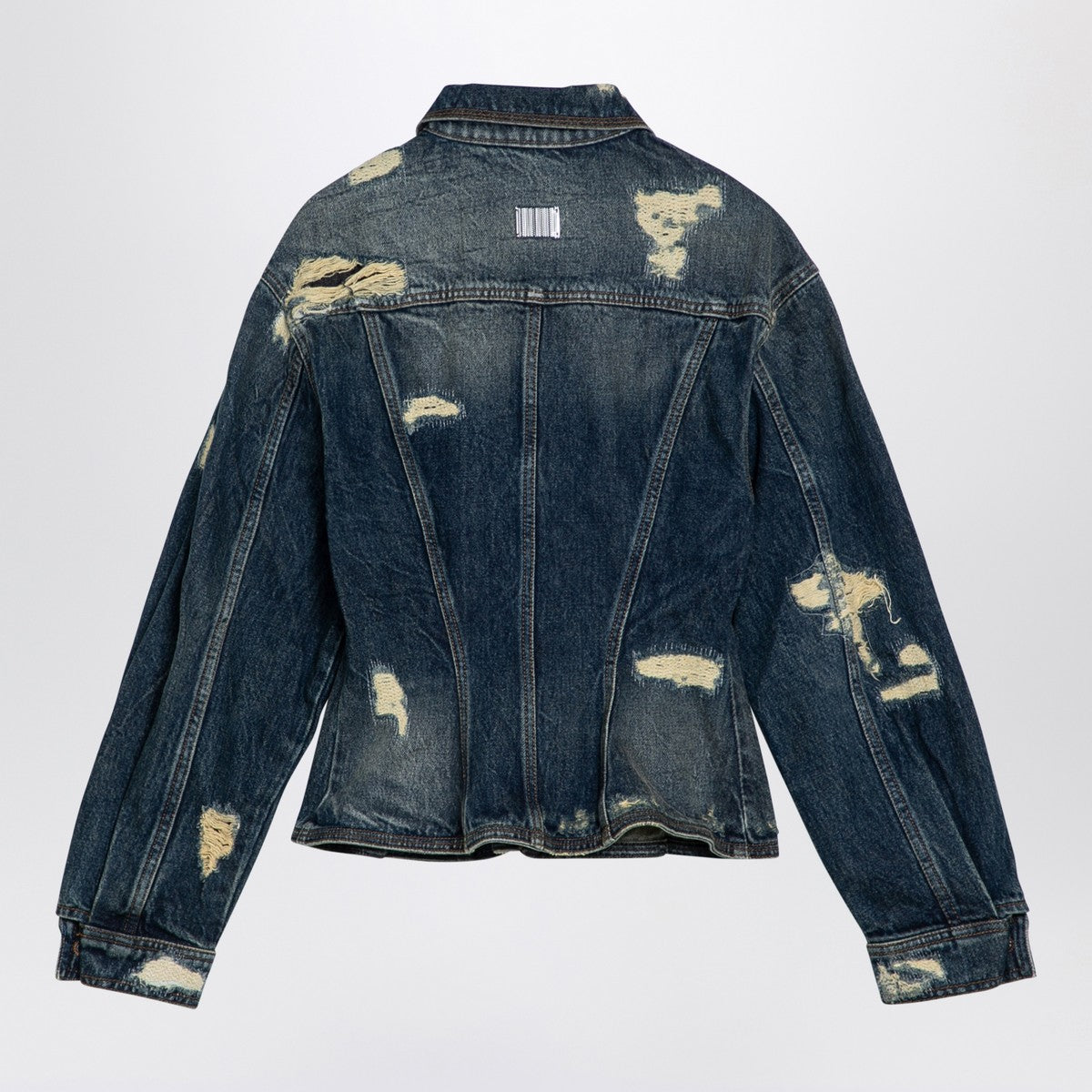 Marc Jacobs Washed Denim Jacket with Worn Details Blue