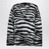 Marc Jacobs Zebra-Pattern Wool-Blend V-Neck Jumper Black