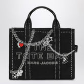 Marc Jacobs The Small Tote Chain-Embellished Canvas Bag Black
