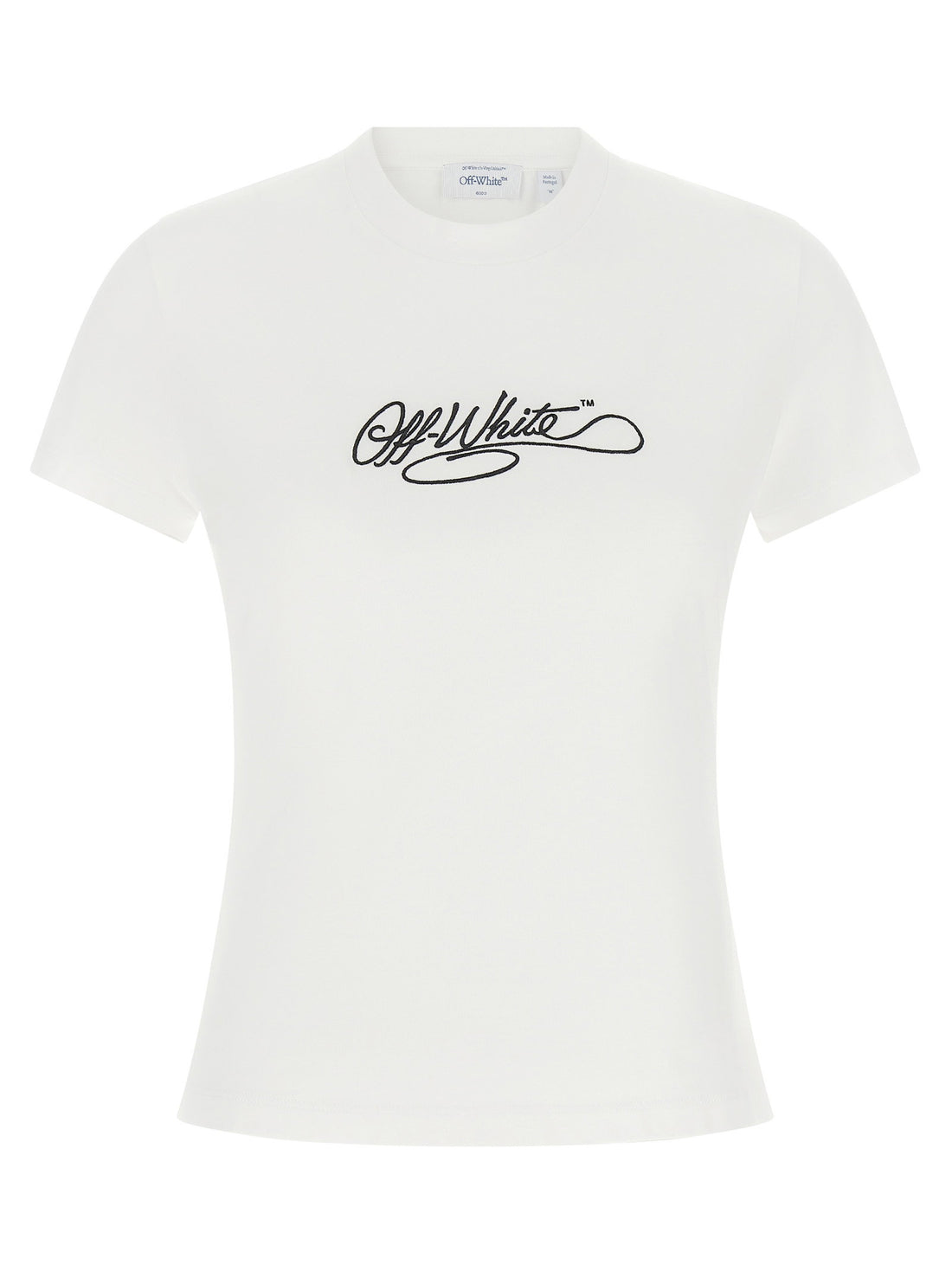 Off White Logo Embroidery T-shirt White