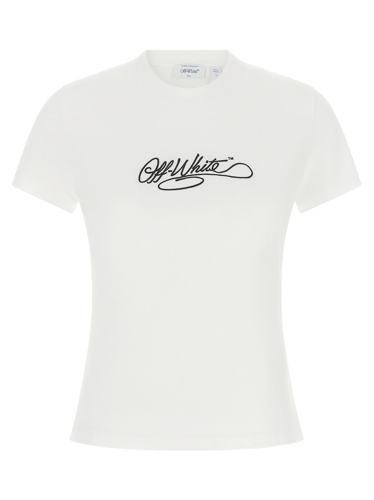 Off White Logo Embroidery T-shirt White